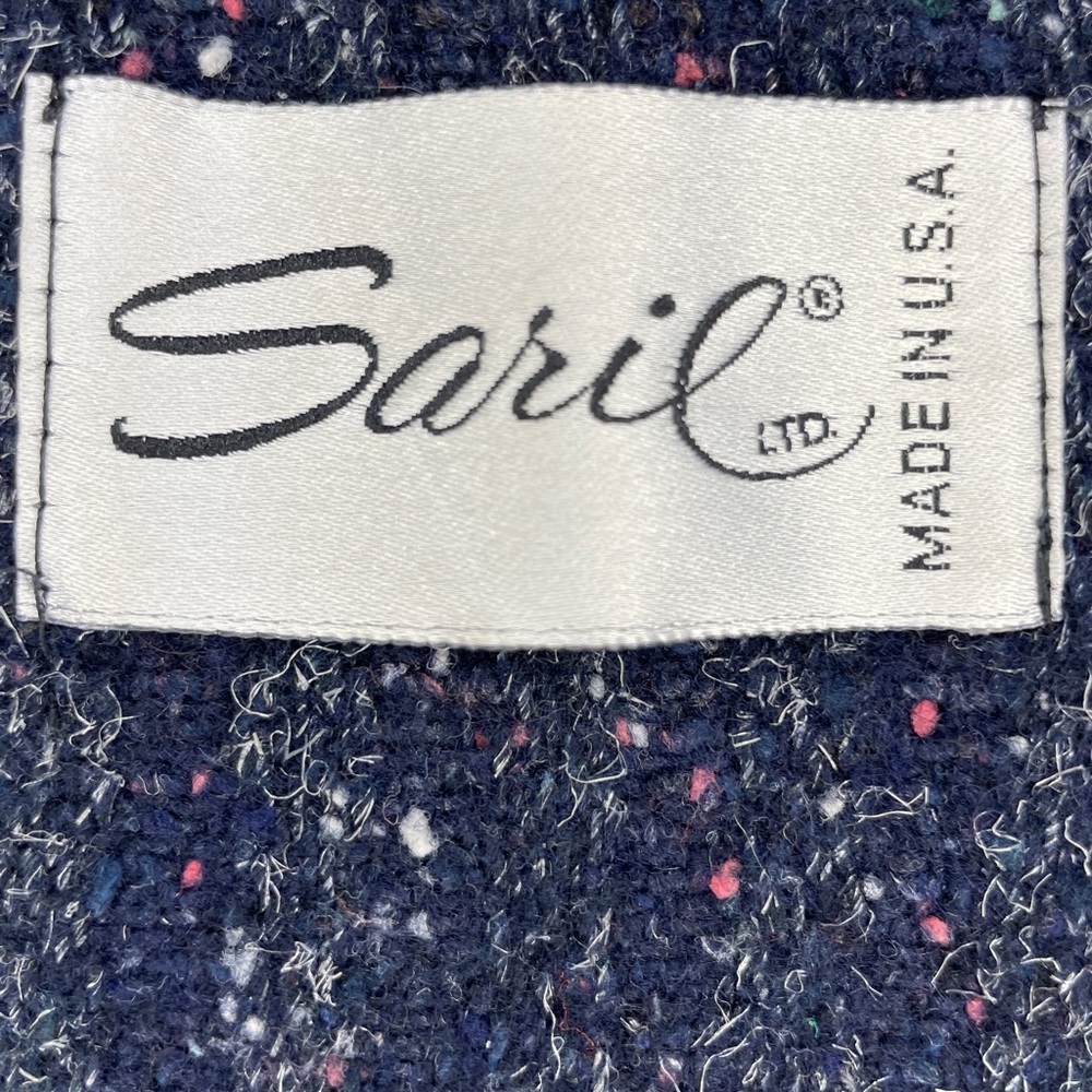 Vintage 80s Saril Ltd. Tweed Ribbed Knit Cuffs Jacket - Picture 5 of 16